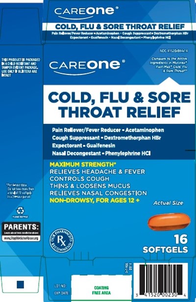 Careone Cold Flu Sore Throat 16ct Carton Label Front